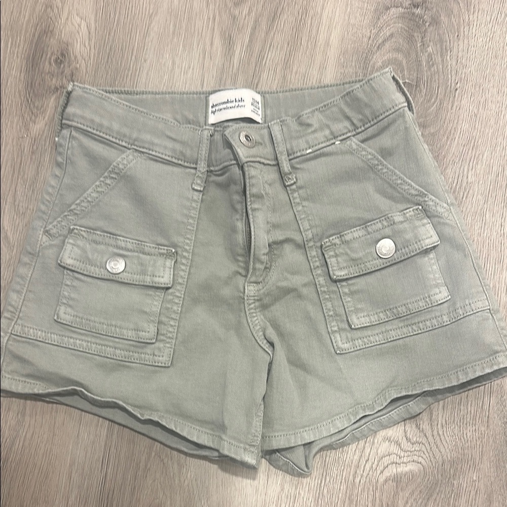 Abercrombie Kids Green Relaxed Fit Shorts